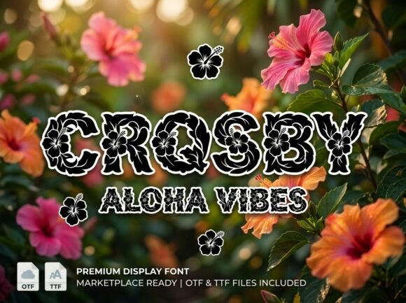 Crosby: The Tropical Display Font with Lush Botanical Art